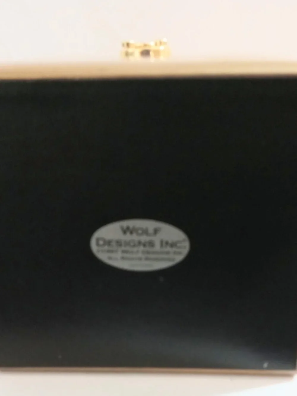 Wolf Designs Inc. Gold Locking Jewelry Case Travel Box w/ Key 6x7x5.5
